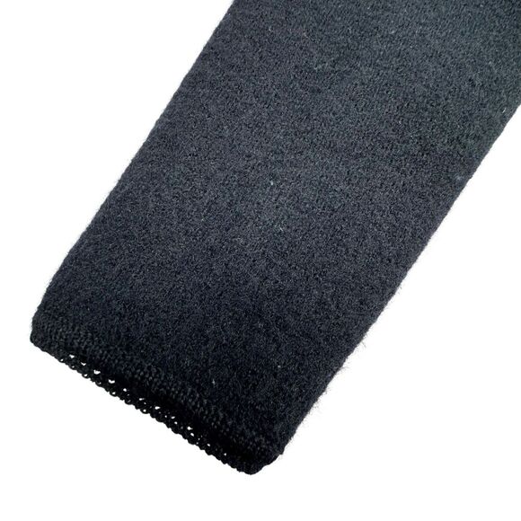 Vintage Womens Thick Wool Cardigan Jacket Large Black Stretch Old Money Preppy - Picture 7 of 16